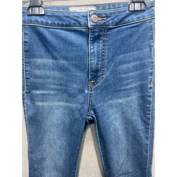 Free People Just Float On Flare Boho High Rise Denim Jeans Blue Womens Size 24 - Picture 4 of 11